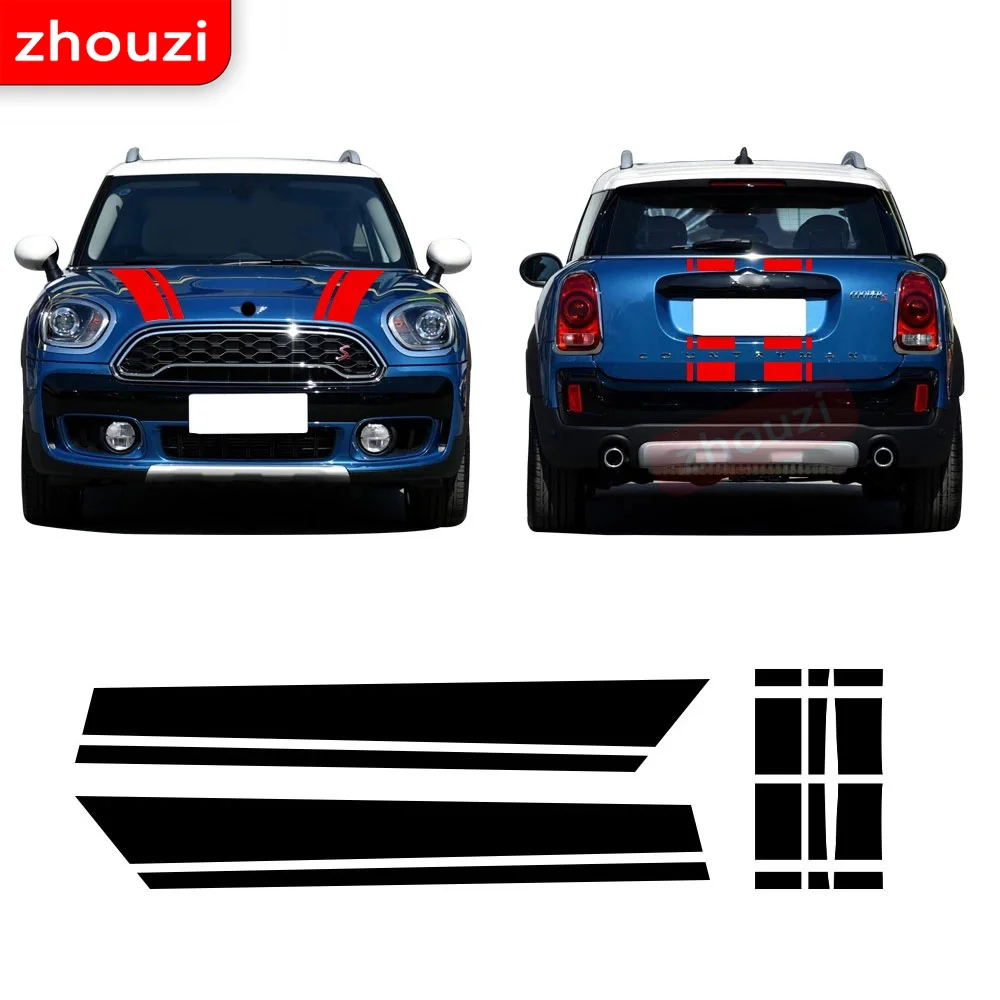 

Car Bonnet Stripes Hood Trunk Engine Cover Rear Kit Vinyl Decal Stickers For Mini Countryman F60 Cooper S One Accessories