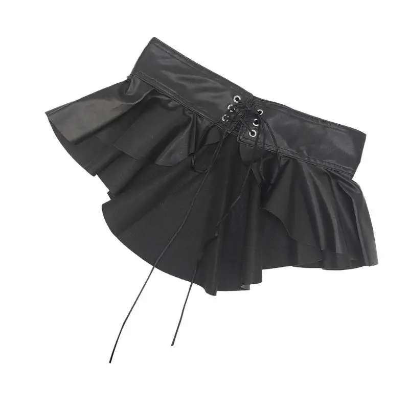 652F قابلة للتعديل حزام الخصر تنورة الخصر Cincher Pu Leather Belt Lady Faux Skirt Corset