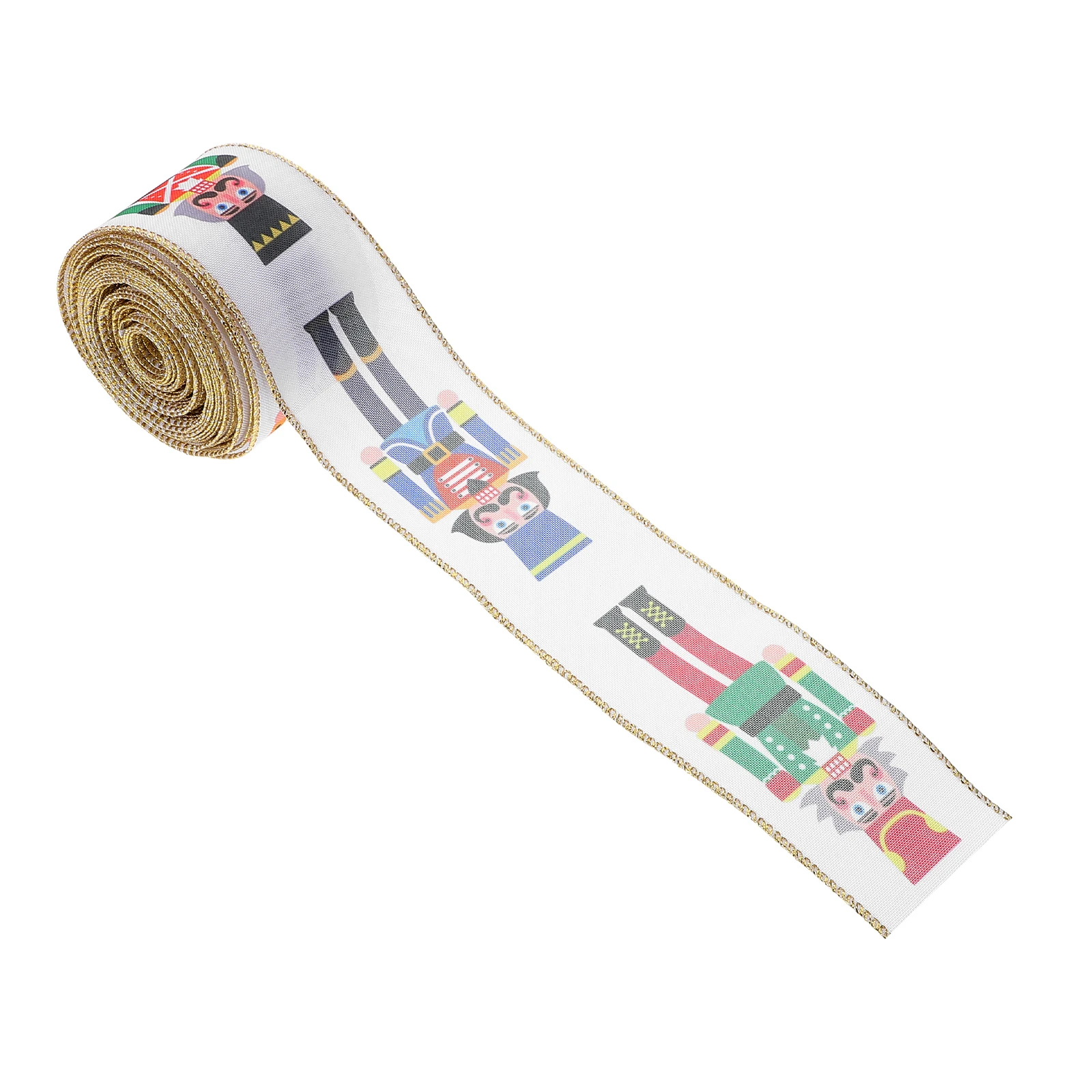 

Nutcracker Christmas Ribbon 50M Wide Edge DIY Bows Xmas Wrapping Holiday Crafts Polyester Tree Garland Festive Decorations Home
