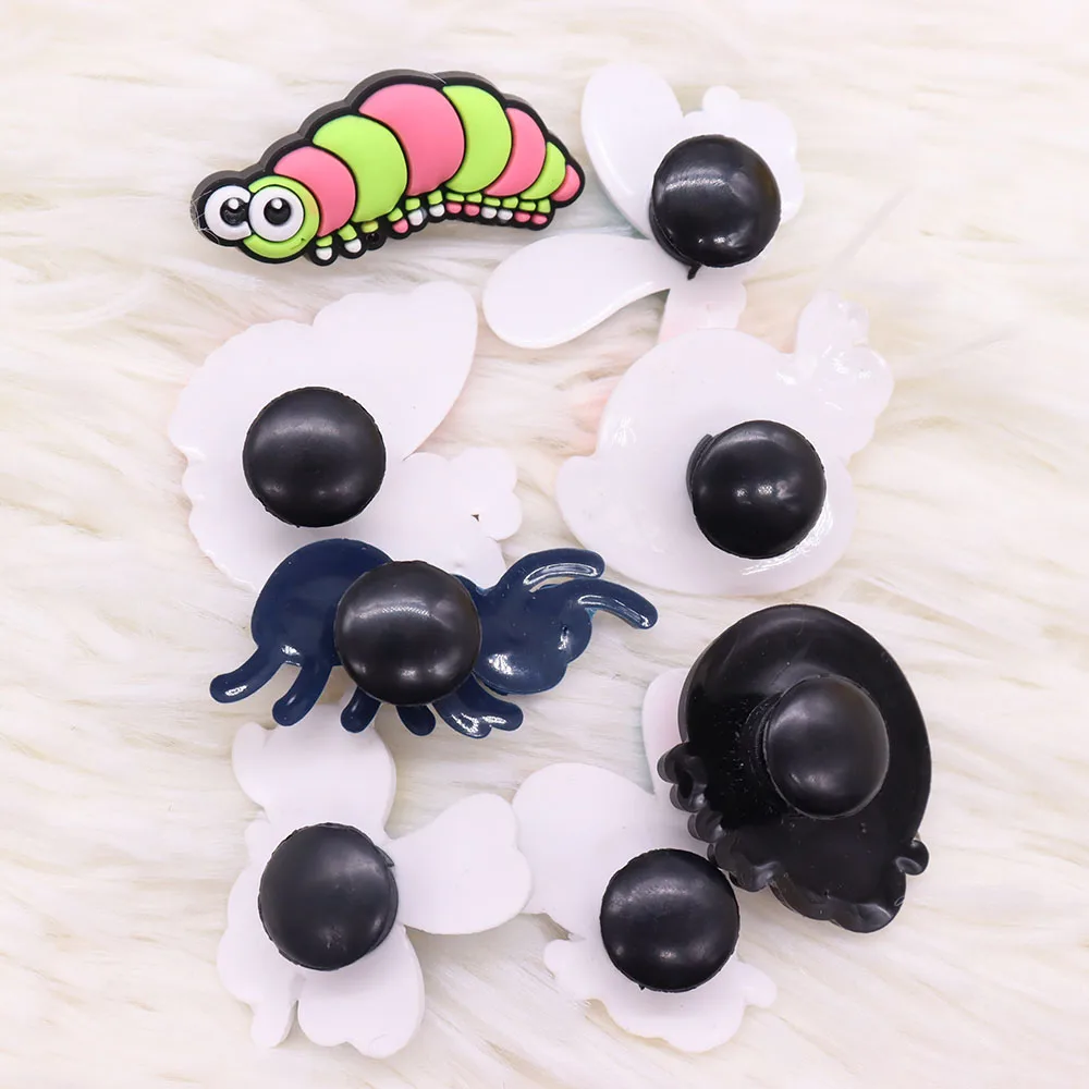 1pcs PVC Animal Shoe Charms Fit Wristbands Kawaii Bug Dragonfly Butterfly Ant Hole Slipper Decoration Shoe Accessories Kid Gift