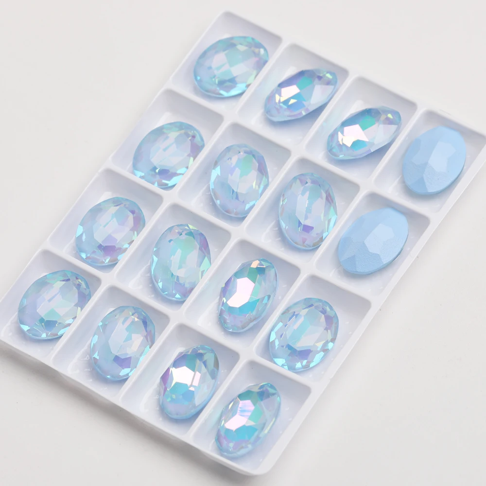 10pcs 8x10mm Oval Glass Rhinestones For DIY Sew on Rhinestones Crystal Glue on Nails Glitter Strass Mocha Rhinestone