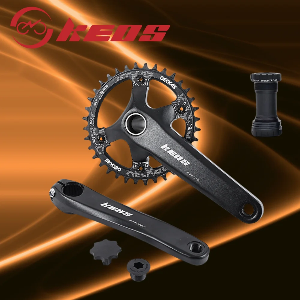 KEOS road bicycle crank hollow integrated 165/170mm four claw 110BCD DECKAS single chainring  crank set BSA 11-12Speed