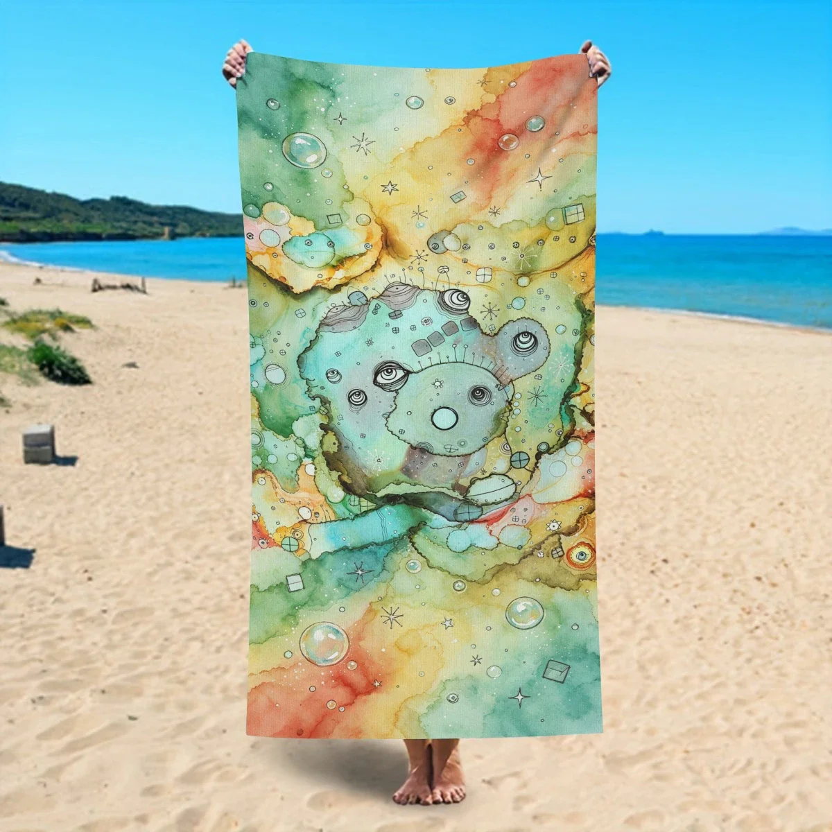 Multi-functional Polyester Beach Towel - Ideal for Swimming, Fitness, Camping, Yoga, Travel & Outdoor Activities