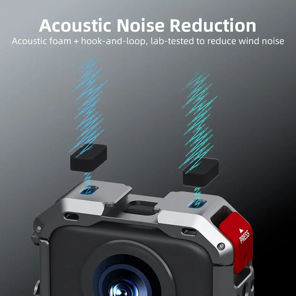 Capa protetora de liga de alumínio, liberação rápida, rosca de 1/4 ", expansão, gaiola de coelho de metal com tampa de lente para dji osmo 360