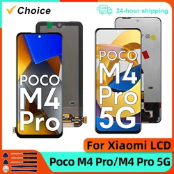 NEW AMOLED For  Xiaomi Poco M4 Pro LCD 2201117PG Display Touch Screen For Poco M4 Pro 5G LCD 21091116AG Digitizer Replace Parts