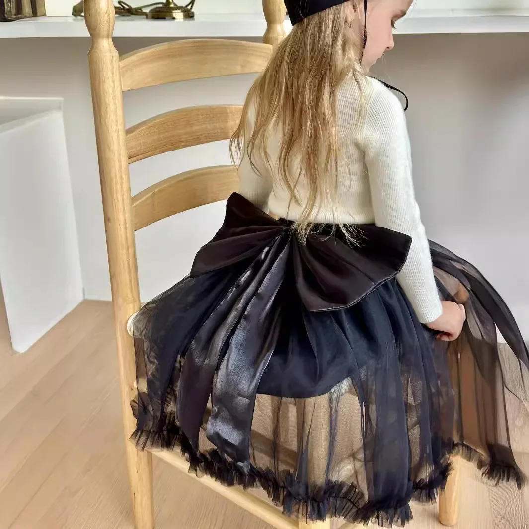 활 공주 심플 패션 캐주얼 메쉬 거즈 스위트 솔리드 2024, 다목적 스커트, 가을 신상