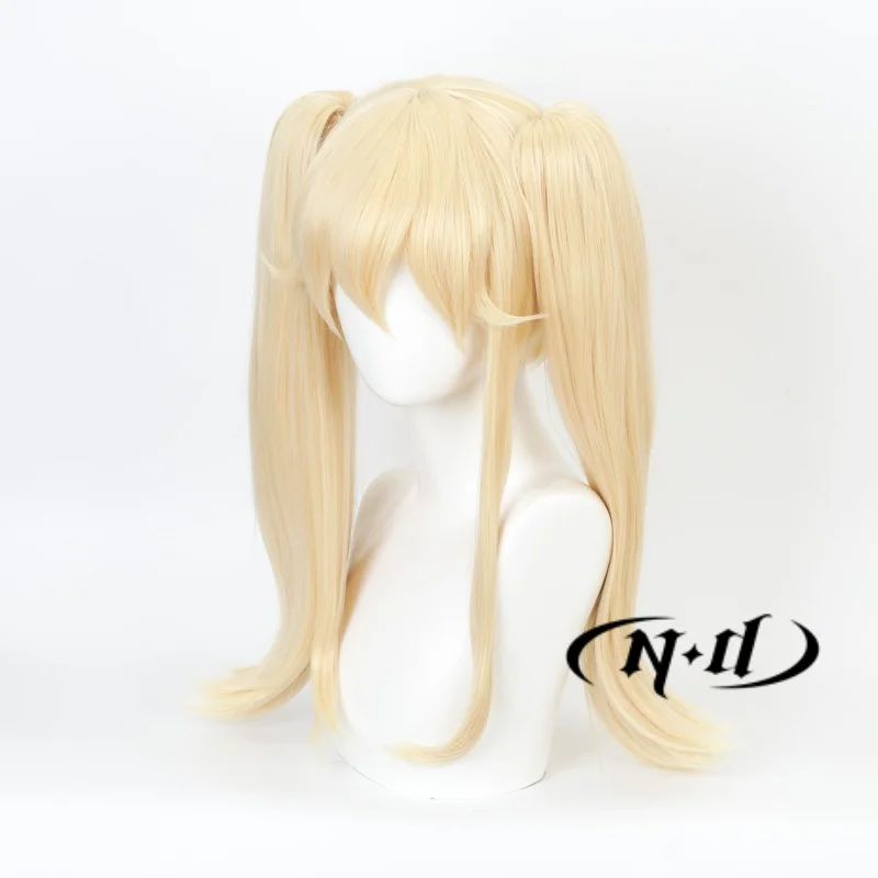 ND Anime Wigs Kakegurui Compulsive Gambler Cosplay Meari Saotome Cute Bangs Yellow Long Hair Heat Resistant Cosplay Anime Wig