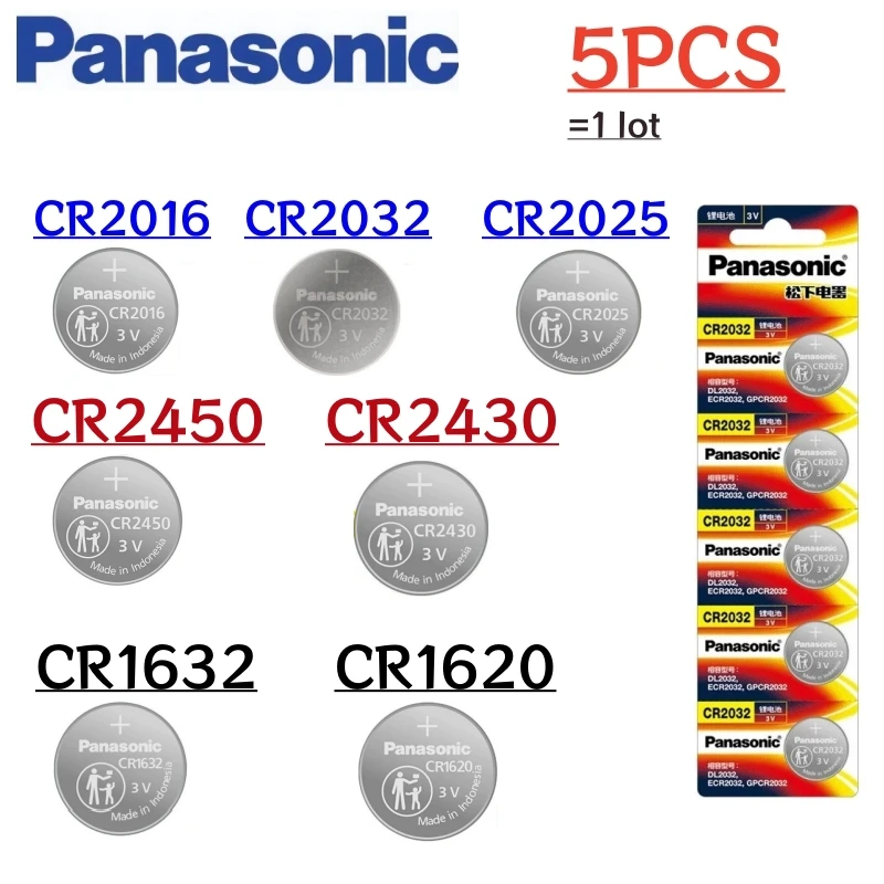 5 Stücke Original Panasonic CR2032 CR2025 CR2016 CR1632 CR1620 CR2450 CR2430 batterie Knopfzelle DL2032 CR 2032 CR 2025
