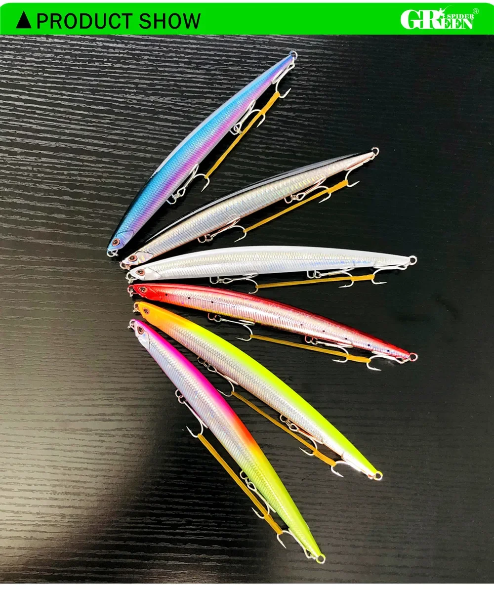 GREENSPIDER Neue Köder Bleistift Angeln Lockt Sinking 175mm/50g Köder SeaBass Barsch Lange Casting Künstliche Harten köder – Detail 10