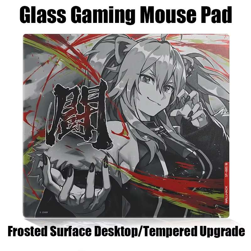 Glass Gaming Mouse Pad Cool Anime SORA YUME Frosted Surface Desktop Mat Tempered Upgrade For FPS Office Custom Game Accessories