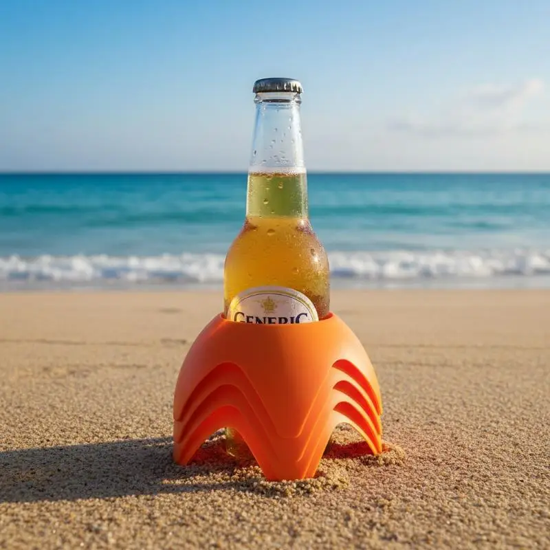 @*Universal Fit Beach Cup Holder with Storage Tray Holds Cups Bottles Snacks Organizer for Beach Vacation Pool Party Use
