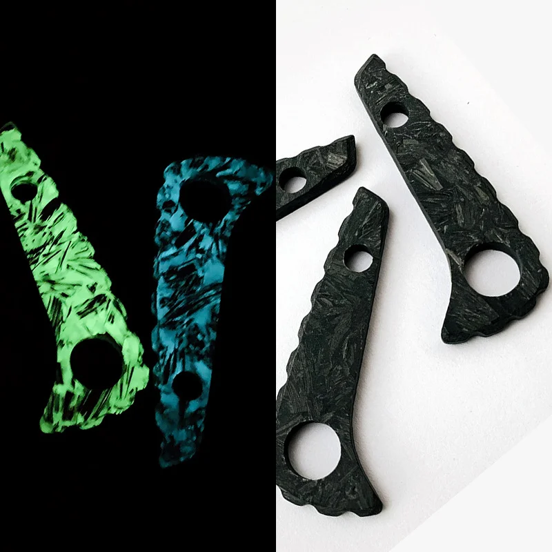 1pc Resin Carbon Fibre Knife Luminous Spine Keel Back Spacer for Spyderco Paramilitary 2 C81 Para2 Noctilucent Handle Make Parts
