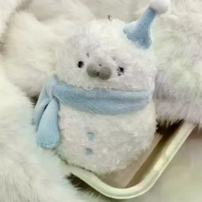 Lovely Cartoon Seal Snowman Doll Plush Pendant Simulation Ocean Seal Keychain Backpack Decor Christmas Birthday Gift