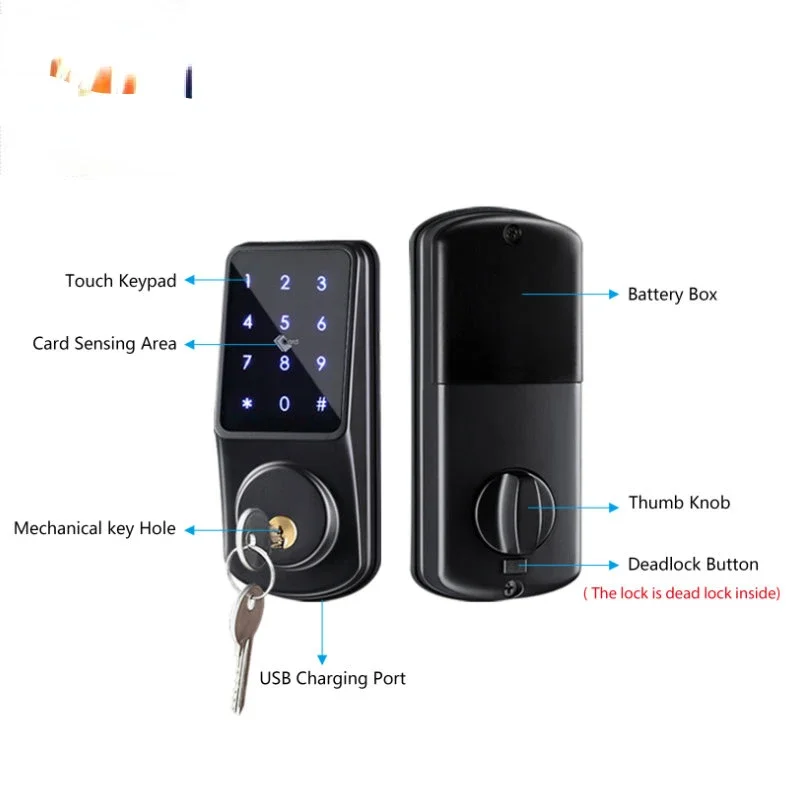 Digital Id Card Push Pull Main Smart Password Door Locks Nfc App Fingerprint Key