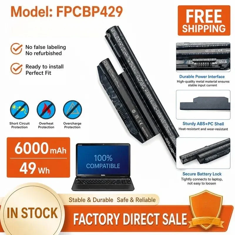 [NEW] 10.8V 6000mAh FPCBP429 for FMVNBP235 Laptop Battery for Fujitsu for LifeBook E751 E753 E754 A544 Power Supply