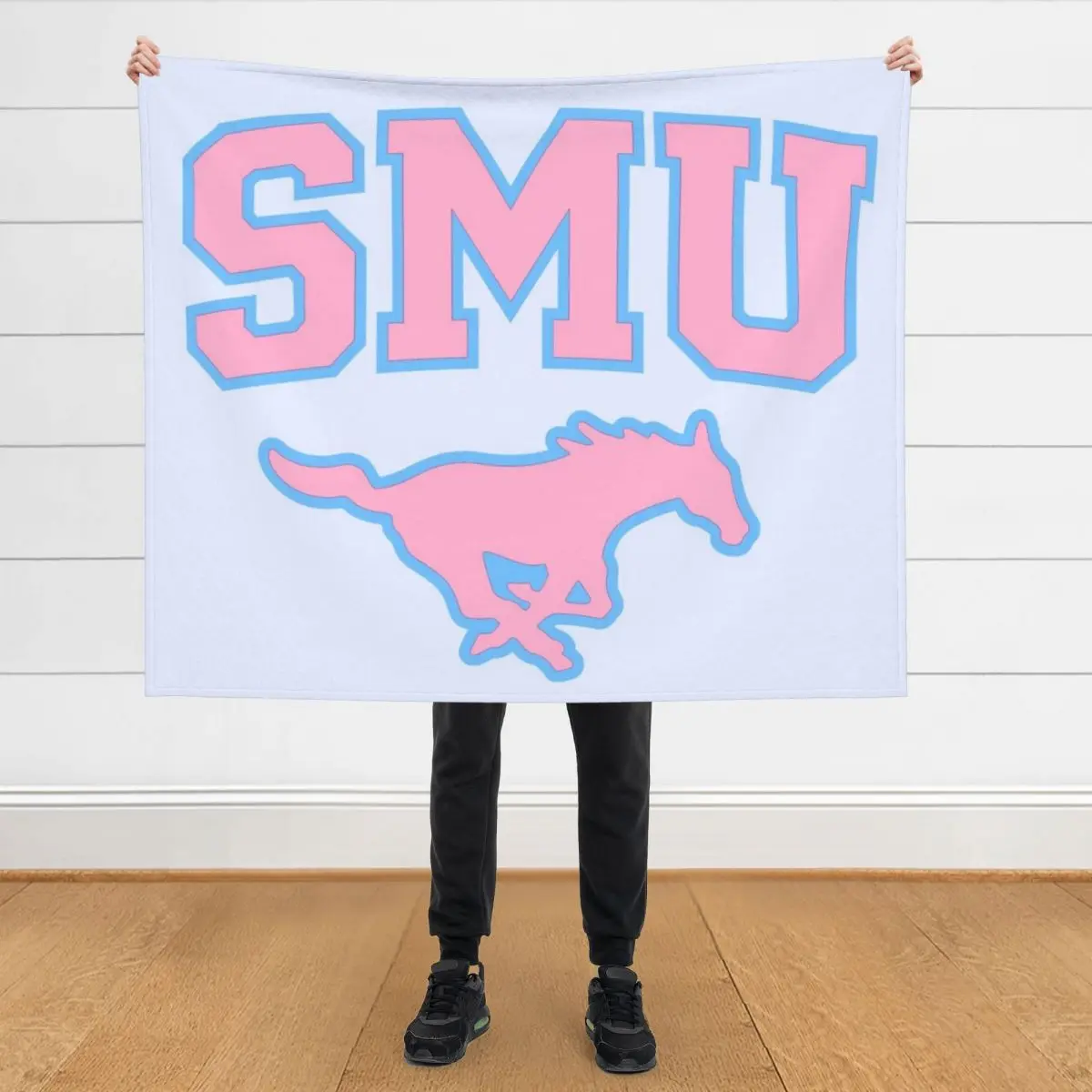 

SMU Blue Logo & Pink Peruna Throw Blanket Luxury Brand for babies Sofa Throw Luxury Designer Blankets