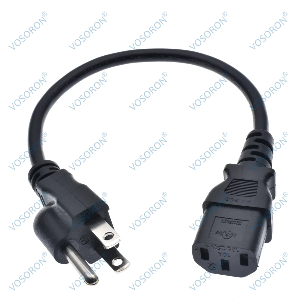 Cavo di alimentazione da NEMA 5-15P a IEC 60320 C13, 18AWG,110 ~ 250V 13A, SVT,1ft