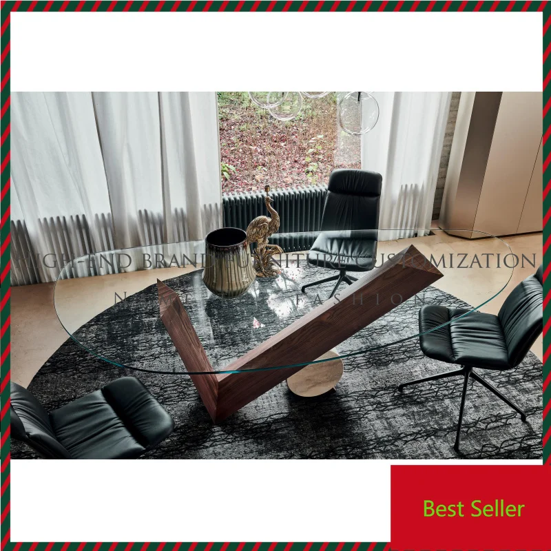 

G1218 G1218 Master design irregular glass tea table Italian oak marble dining table