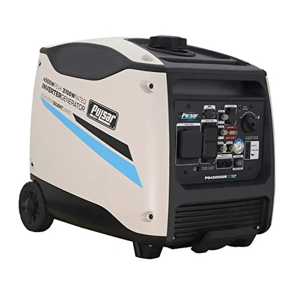 Portable Inverter Backup Generator 4500W Remote Start Quiet Operation CARB Compliant PG4500iSR RV Ready White