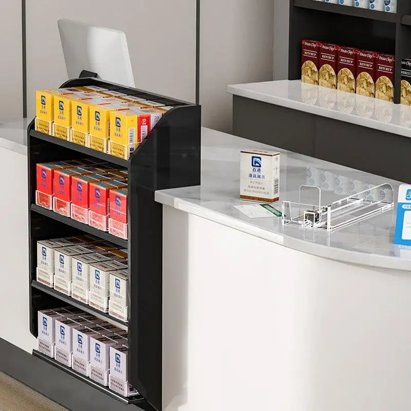 Automatic Self-Pushing Goods Organizer Multi Compartment Propelled Storage System Supermarket Retail Merchandise Display Shelf