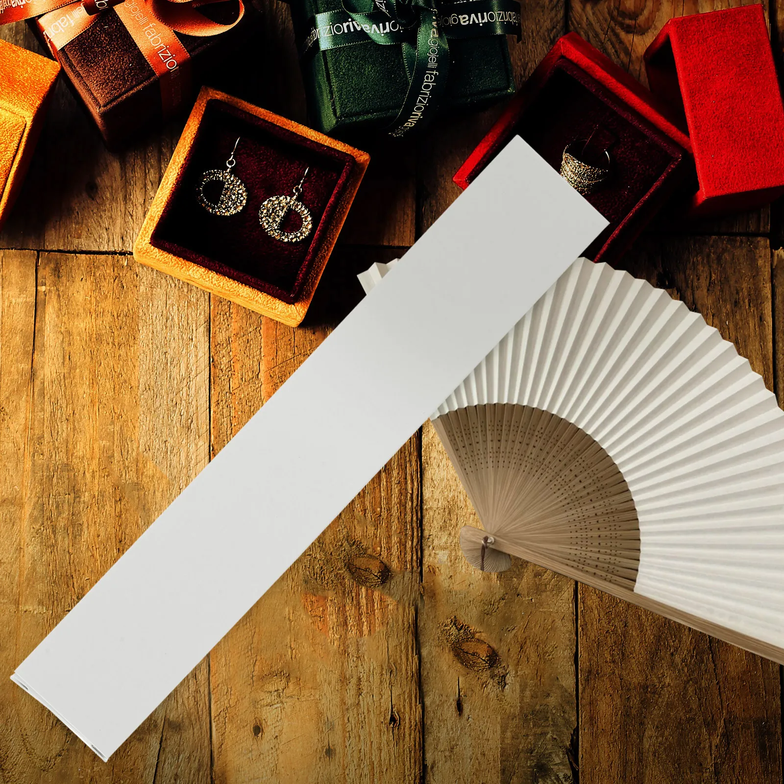 20Pcs Folding Fan Storage Boxes Paper Box Compact Folding Fan Container Decorative Holder for Storage and Gift Packing
