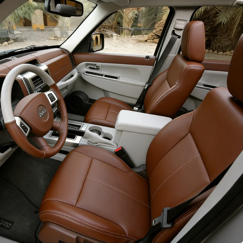 

Custom Car Seat Cover For Jeep Grand Cherokee‌ 2007 2008 2009 2010 Faux Leather Custom Car Seat Covers Full Set Car Accessorie