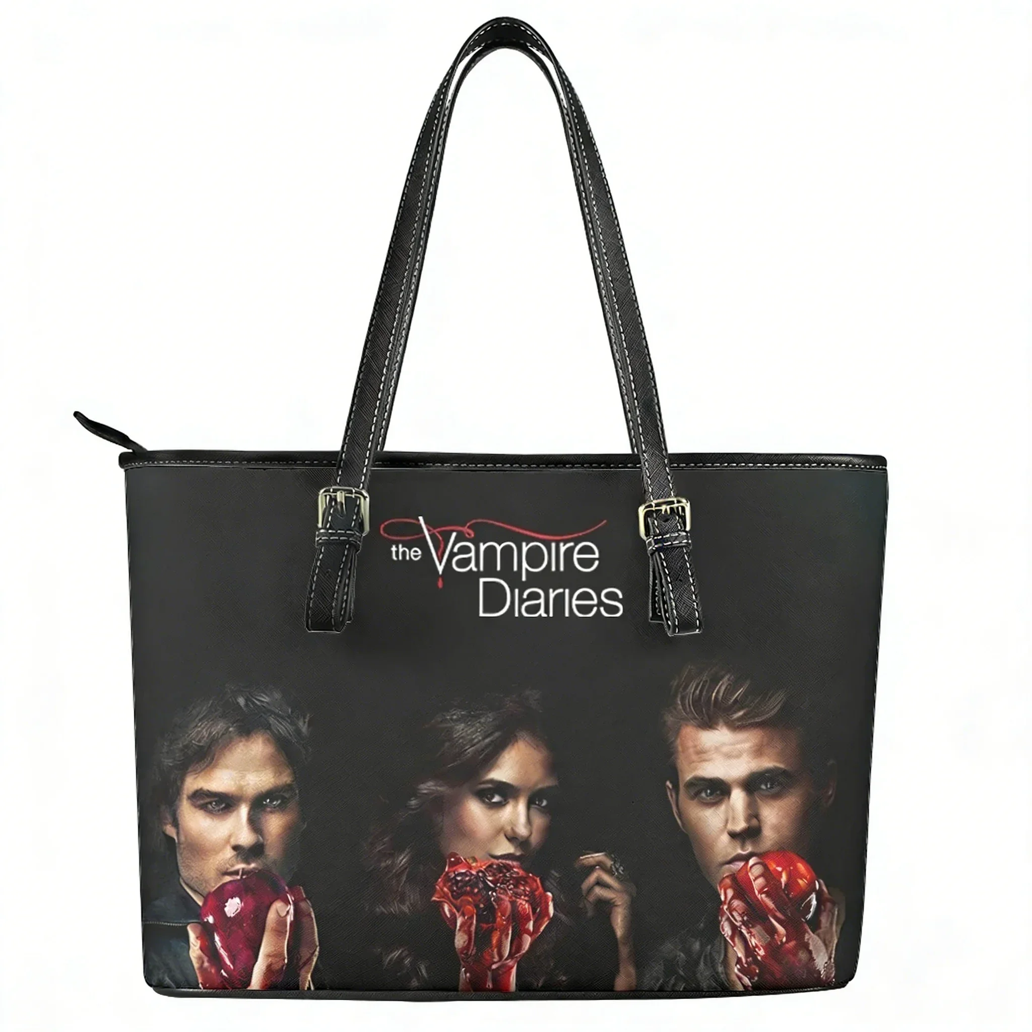 

Сумка-тоут «Дневники вампира» на заказ, женская и мужская, персонализированная, на плечо, деловая, кожаная, дорожная, подарочная