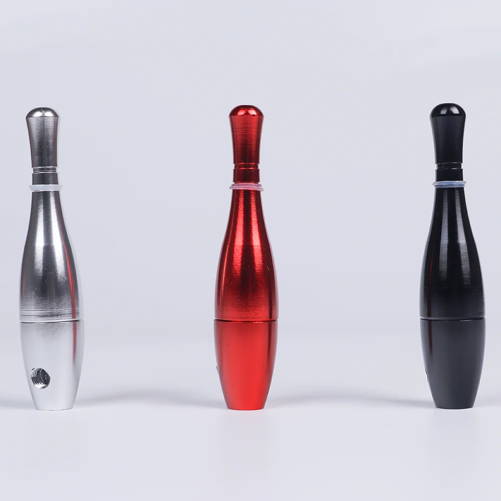 ملحق تدخين على شكل كرة البولينج، هدية عطلة معدنية محمولة قابلة للفصل #3