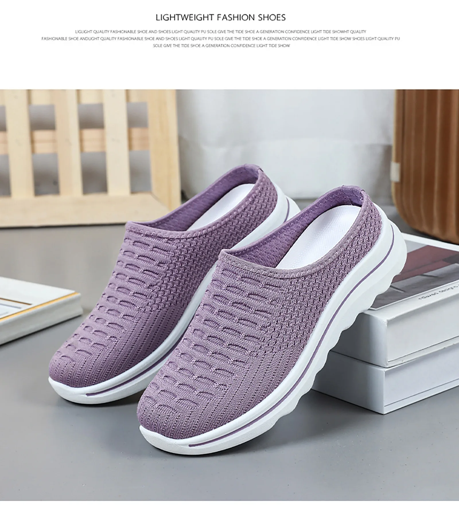Übergrößen Damen Atmungsaktive Mesh-Pantoletten Slip-On Freizeitschuhe für Innen- und Außenbereich Tägliches Tragen – Detail 28