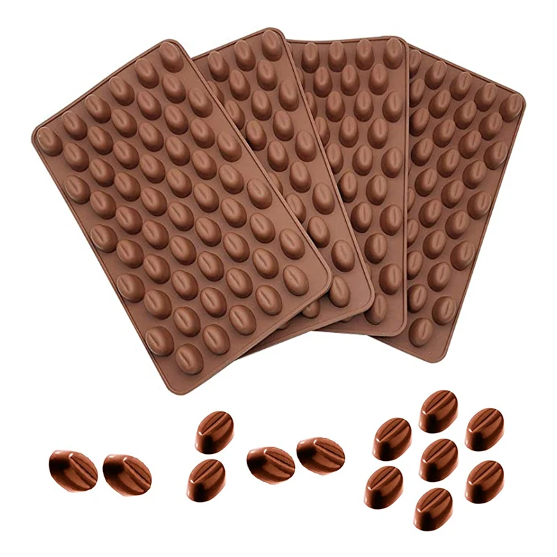 Mini Coffee Beans Chocolate Mold Hard Candy Silicone Mould  Cake Decorating Tool Cupcake Topper Pill Making Dog Treat Bakeware