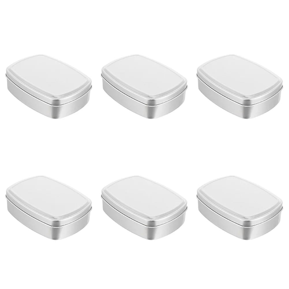 

6 Pcs Aluminum Box Metal Storage Cans Rectangular Lightweight Portable Small Soap Boxes for Travel Camping Kitchen Pill Mint Tea