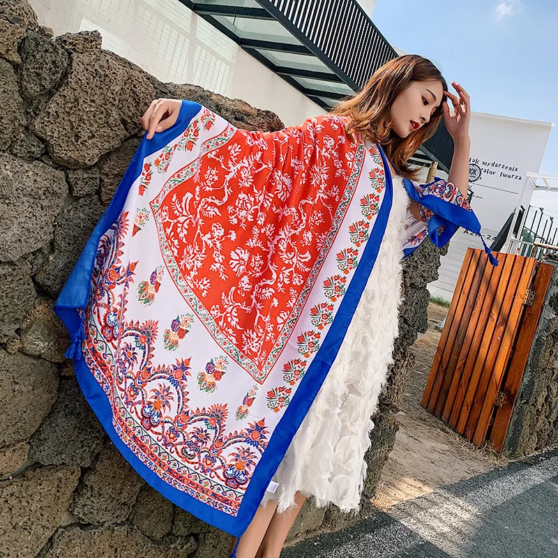 Summer Women Cotton Linen Scarf Luxury Brand Ethnic Style Lady Print Photographic Scarves Female Prevent Bask In Shawl