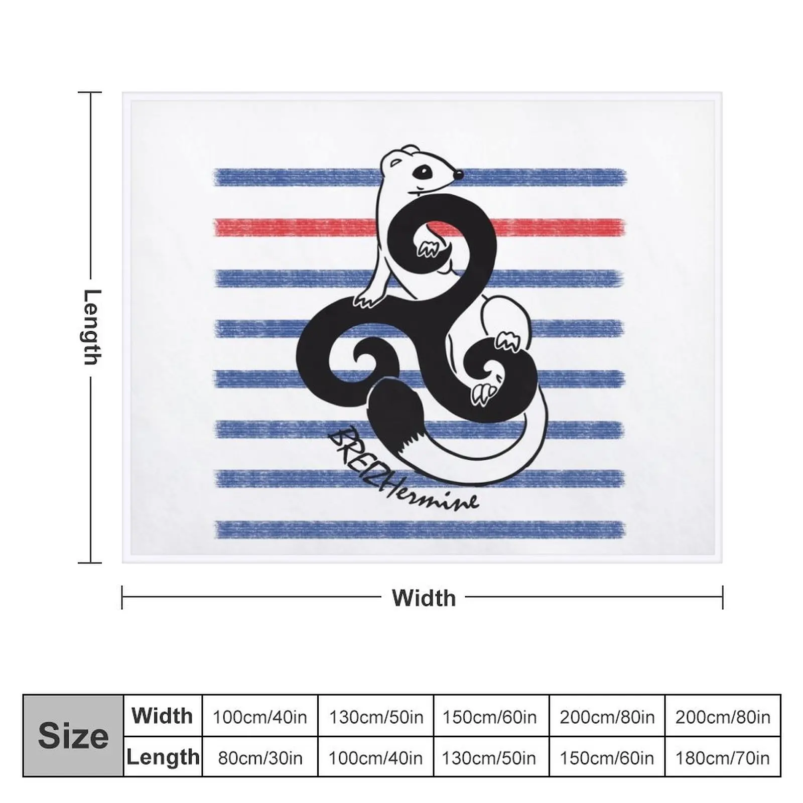 Copy of Design Ermine on triskel on sailor background Throw Blanket Summer Personalized Gift Blankets