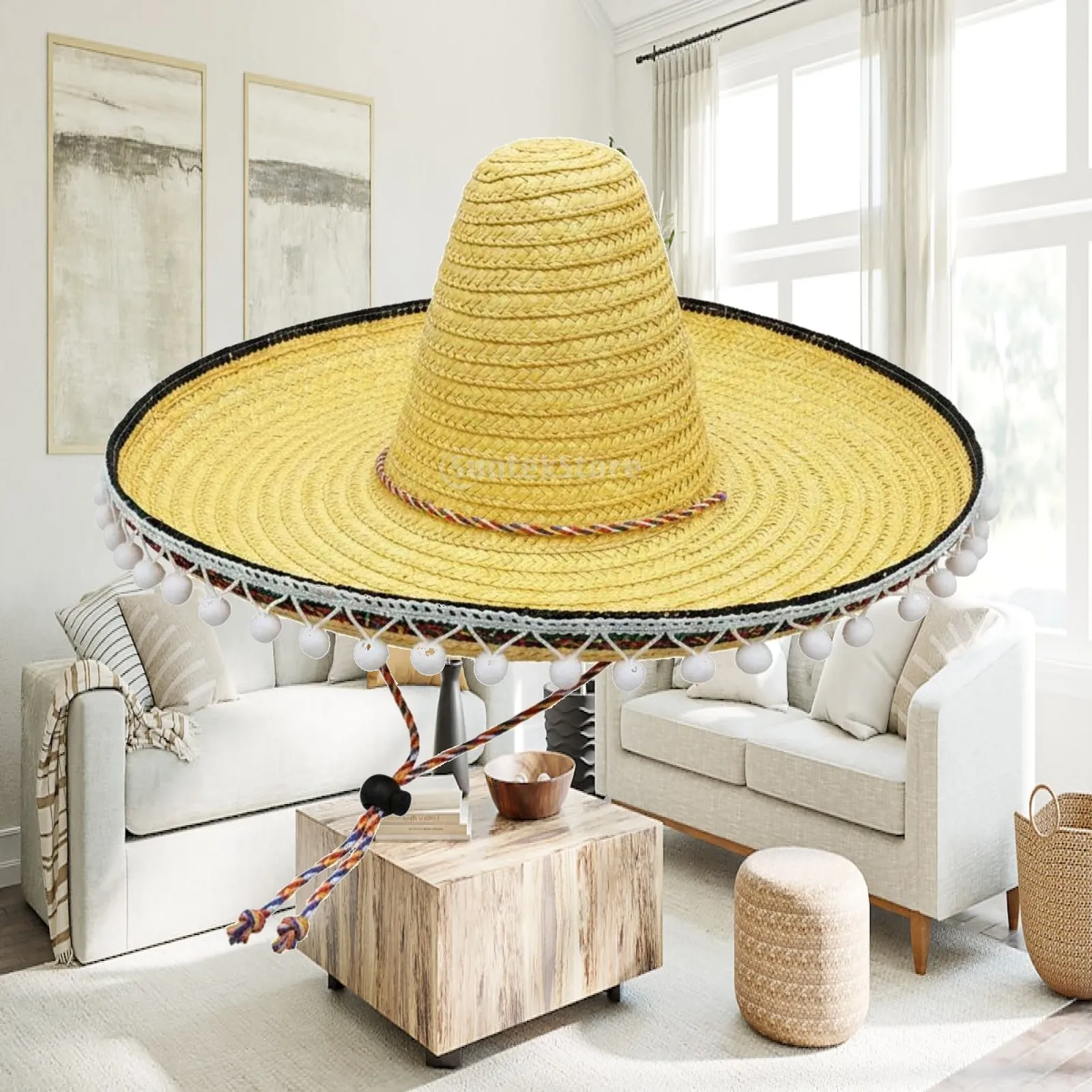 Mexican hat, colorful sombrero, light wide-brimmed sombrero for