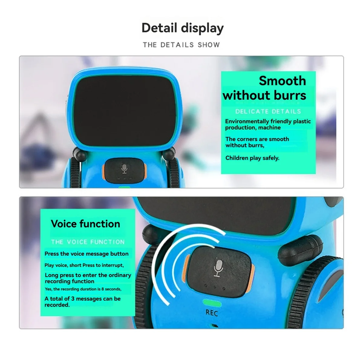 

【Hot&Price】Intelligent Robot - Multilingual Interactive Educational Toy with Voice & Touch Control in English