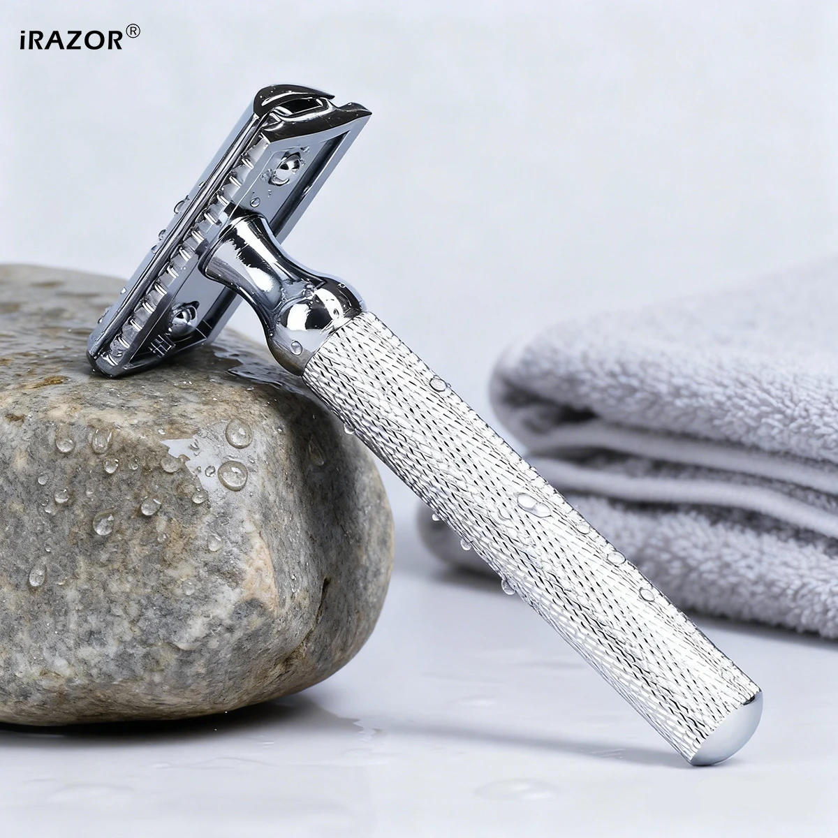 

Бритва iRAZOR Classic Double Edge Safety Razor, экологичная ручная бритва для мужчин, алюминиевая, серебристая, с 10 оригинальными лезвиями.