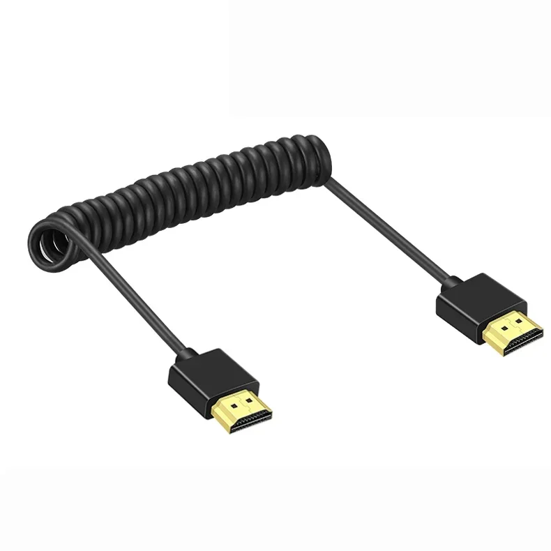 High Speed Full HDMI Compatible 2.0 Coiled Cable for 4K 60P 10bit for BMPCC 6K /4K Camera Accessories for Atomos 25cm