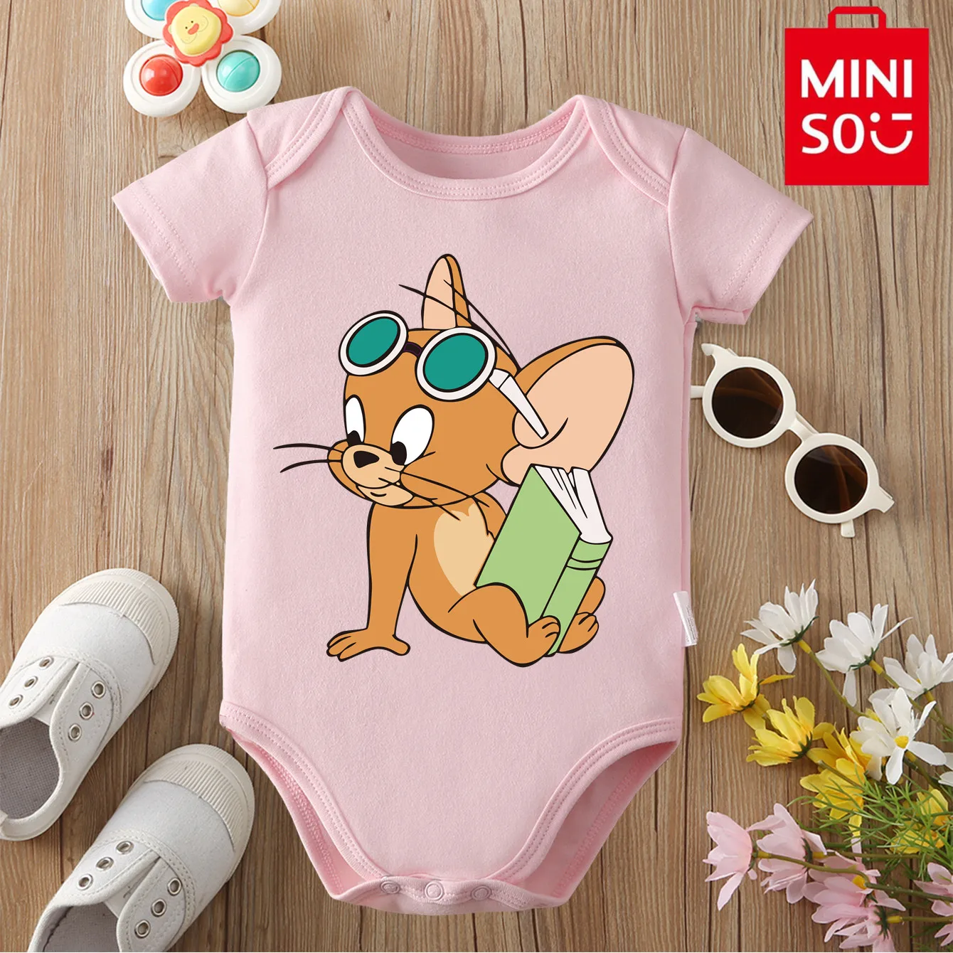 

Pure Cotton MINISO Cloths Tom and Jerry Soft and Comfortable Cute Onesie Bodysuit for Baby Jumpsuit for 0 To 12 Months Newborn
