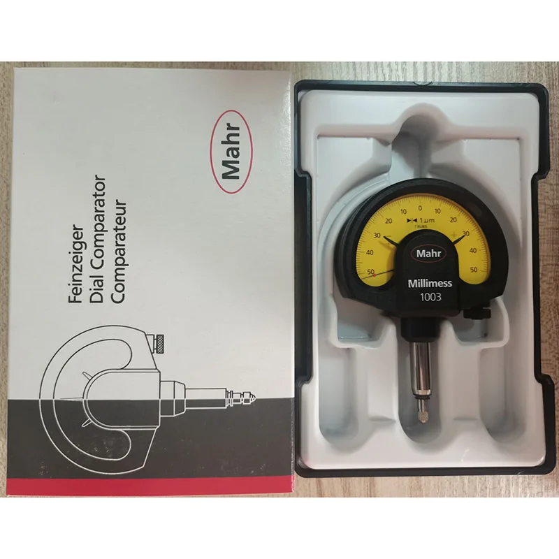 Mahr Millimess Mechanical Dial Comparator Indicator, 1003 4334000 ±50 μm/ 1μm , 1002 4335000 ±25 μm/0.5um,1003XL 4334001