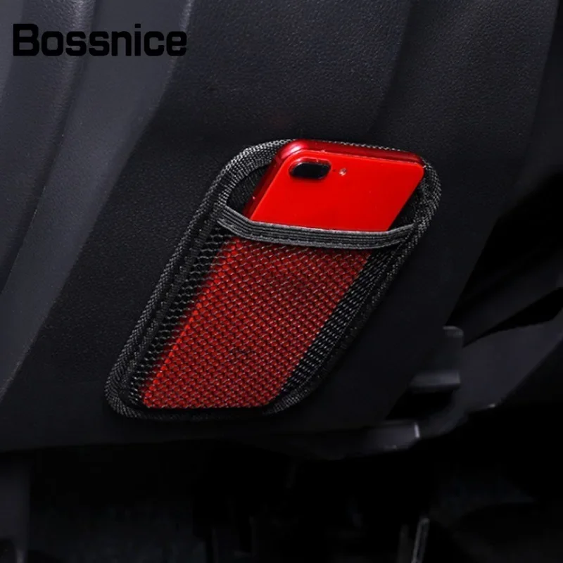 Bossnice 1Pcs Universal Car Storage Bag Net Pocket Car Seat Organizer Mesh Bag Truck SUV Auto Interior Accessories Phone Holder