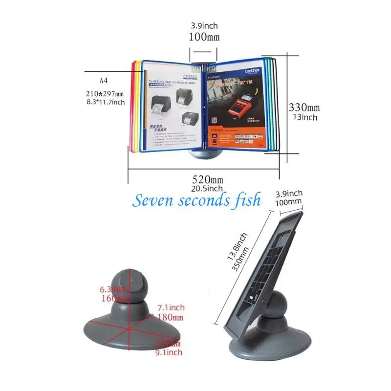 L74B Desk Reference Protecters with Storage Base 10 WASTERDING DISPLAY POCKEL