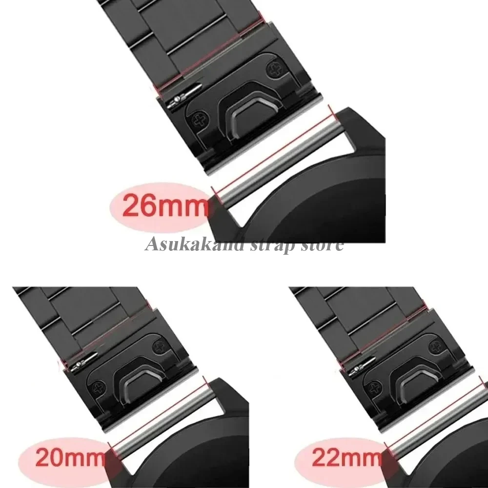 For Garmin Watchband Quick Release 20mm 22mm 26mm Stainless Steel Strap for Garmin Fenix 8 7 6X 6S Pro 5X Fenix 6 Metal Bracelet image 3