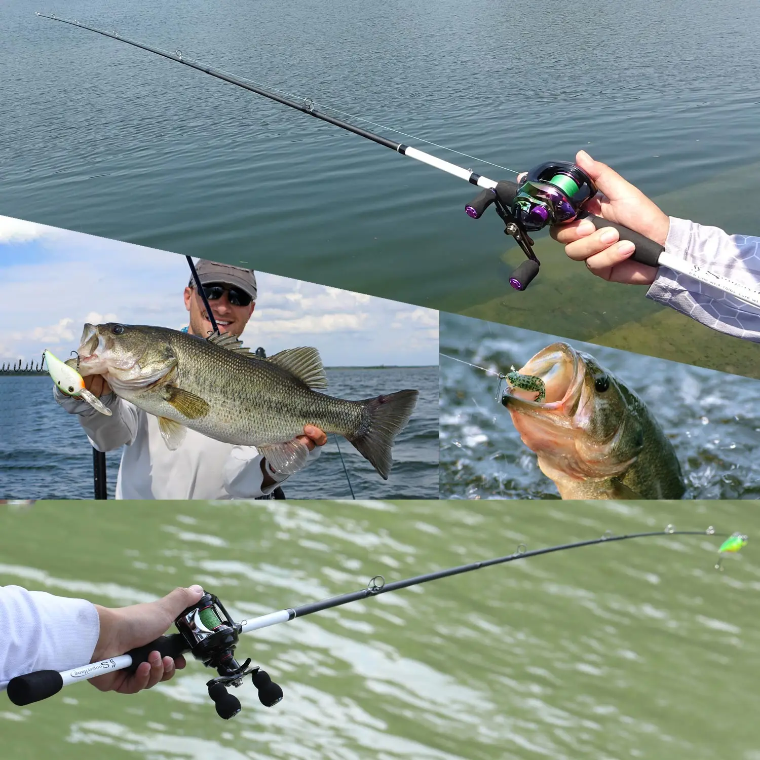 Sougayilang 4 أقسام إغراء الصيد رود الغزل/الصب خفيفة الوزن قصبة صيد خشبية الألياف الزجاجية السفر قضيب الصيد Pesca