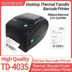 TD-403S Ribbon / thermal 2-in-1 printer Sticker Barcode Label Printer Industrial labelling for logistics and transport warehouse