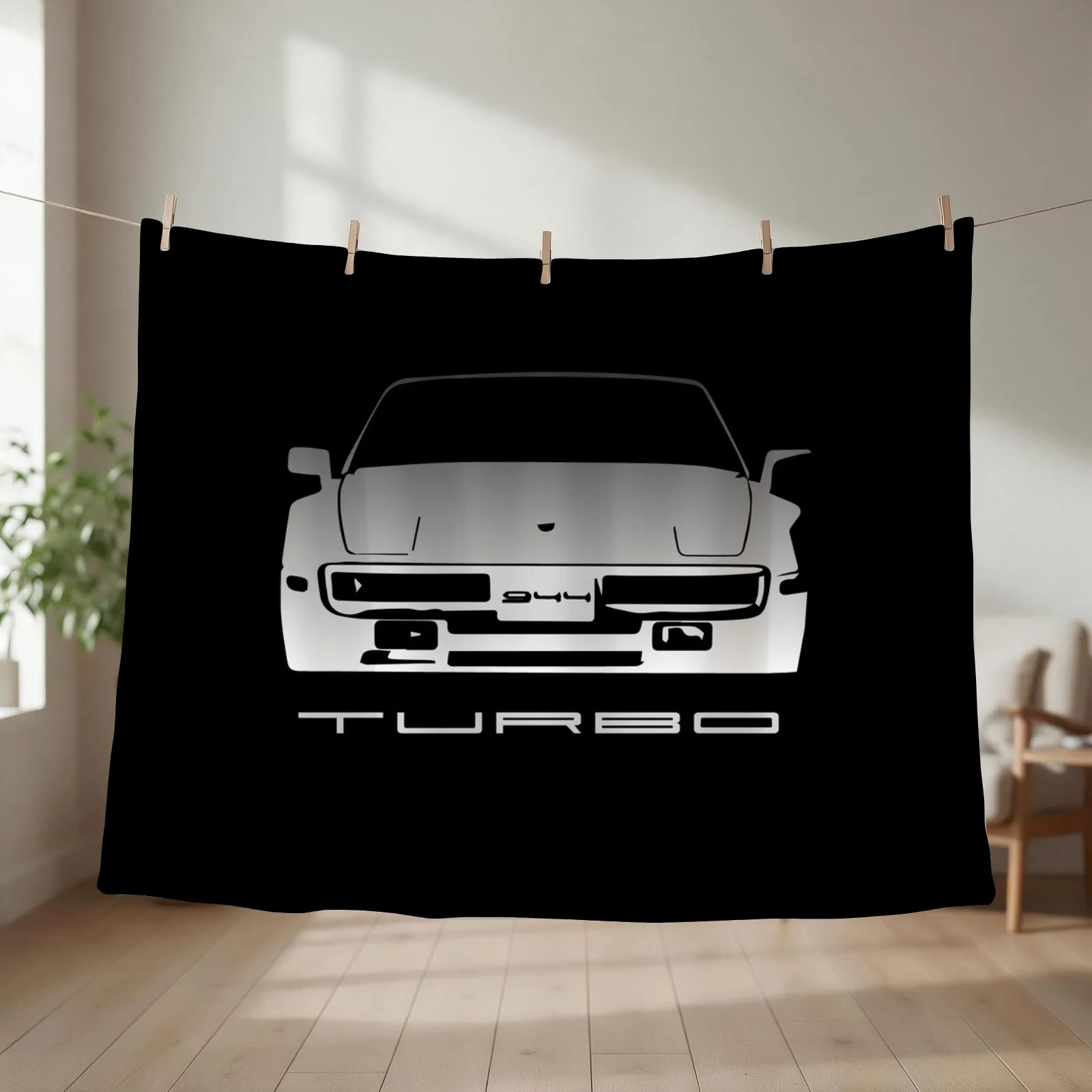 Vintage 944 Turbo Stencil Throw Blanket couch cozy soft plush fuzzy picnic outdoor blanket