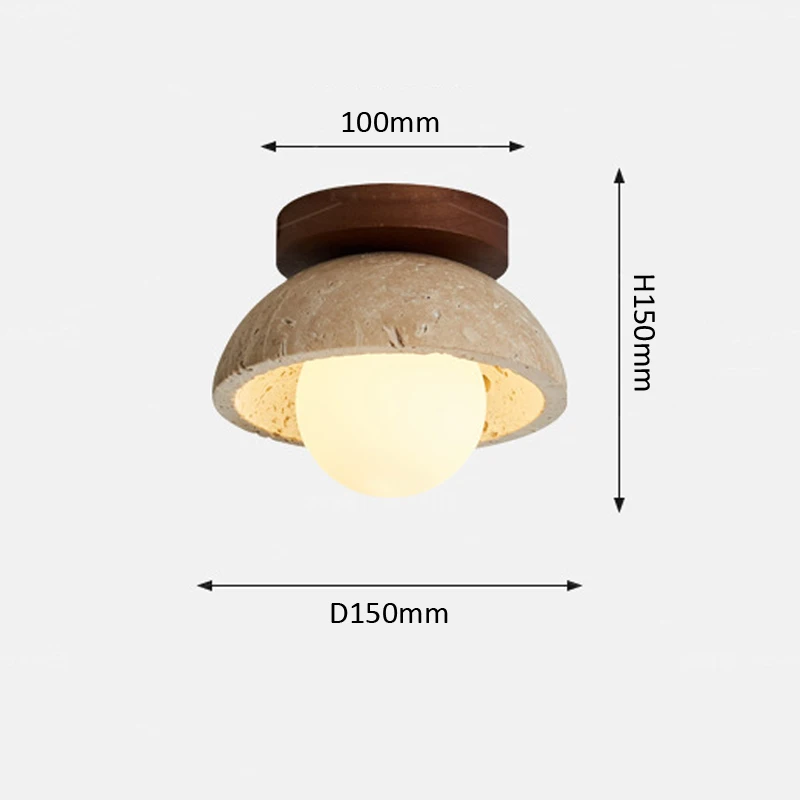 Japanese Wabi Sabi Style Ceiling Light Yellow Cave Stone Designer Retro Creativity Entrance Hallway Foyer Balcony Small Lamp