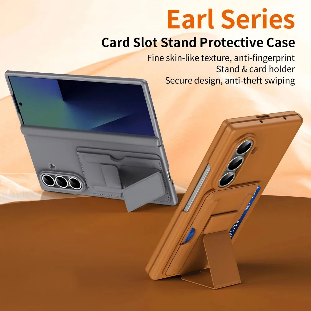

With Credit Card Slot and Foldable Ring Stand Holder Phone case Suitable For Samsung Z Fold 7 Galaxy Z Fold 6 5 Protection Cover