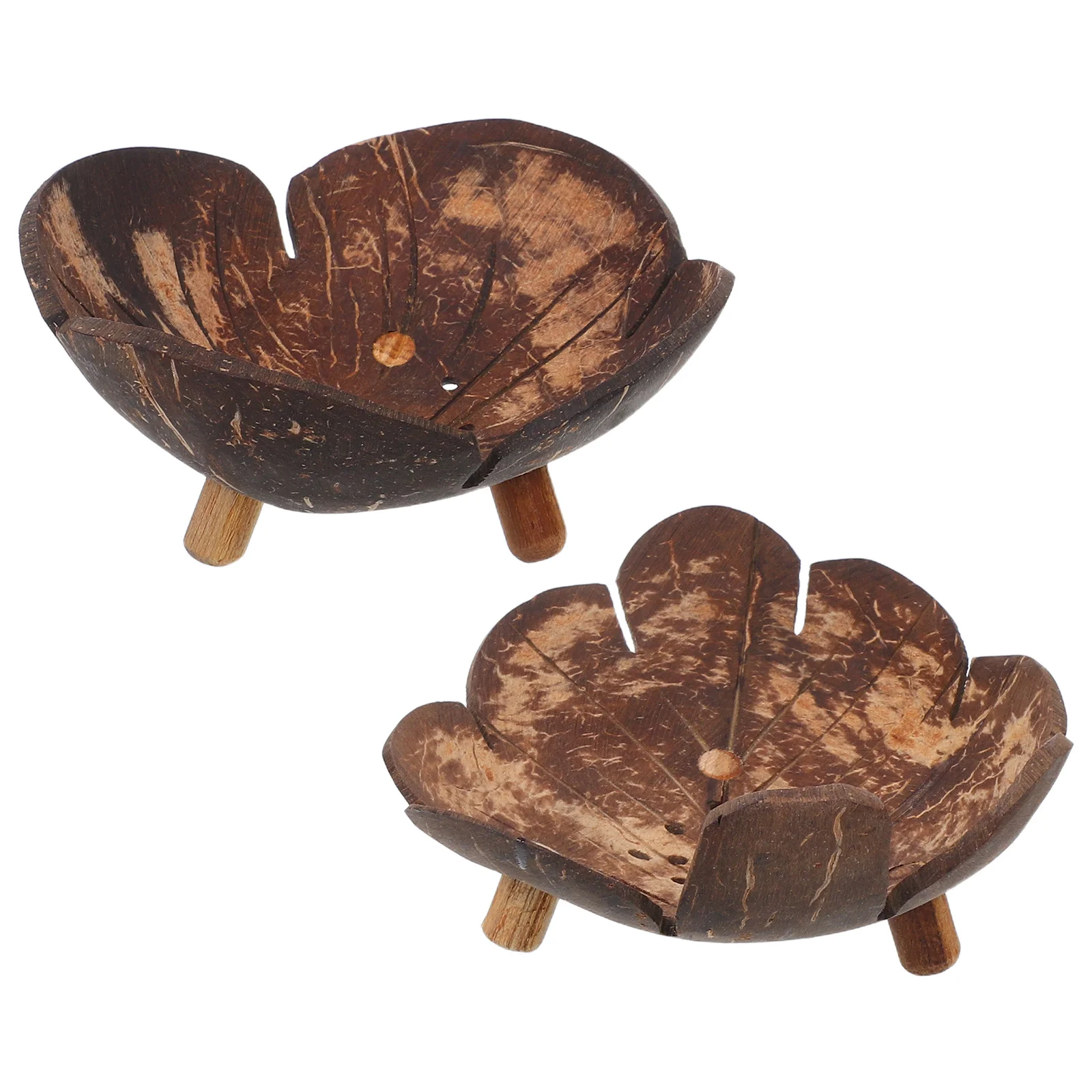 

2pcs Coconut Shell Bowl Natural Porch Key Storage Bowl For Candy Nuts Soap Home Decor Accessory Unique Gift Idea