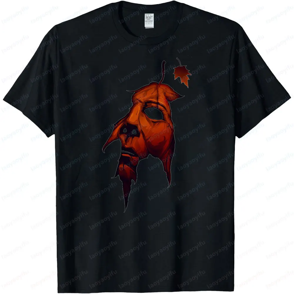 Michael Myers Classic Horror Film Role T-shirt Creative Design Printed Tee Terrifying Fallen Leaves Shirt Men Summer Cotton Tops