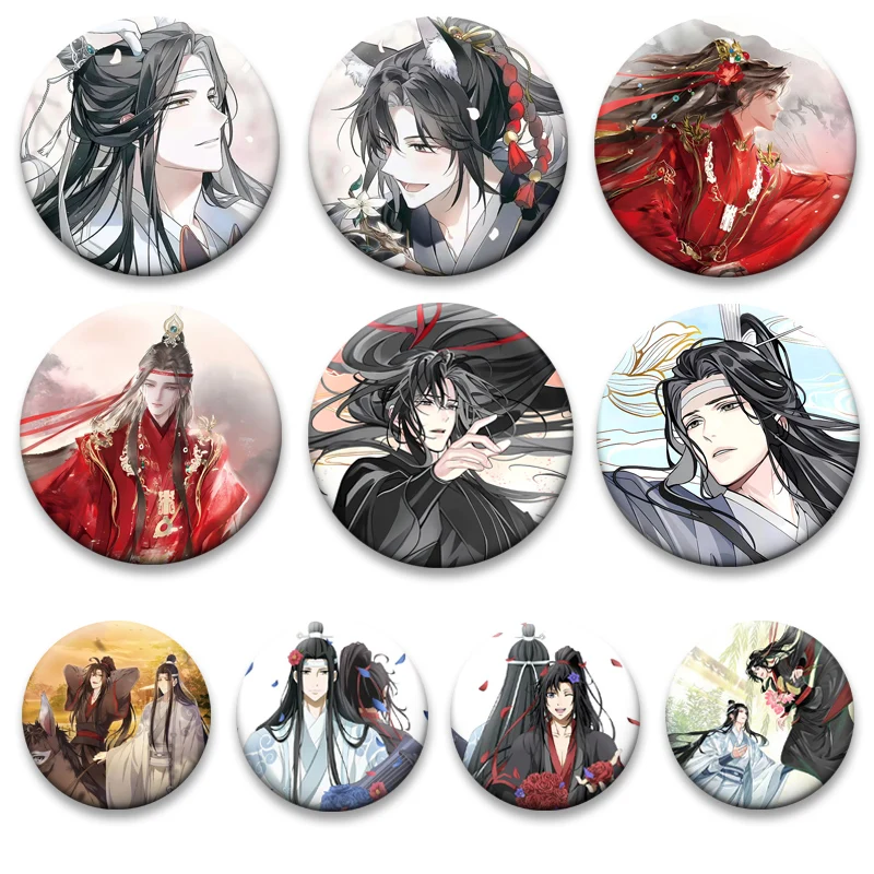 Mo Dao Zu Shi,MDZS Novels Brooches Grandmaster of Demonic Cultivation Badge Wei Wuxian,lan Wangji Cartoon Pins for Bag Decor
